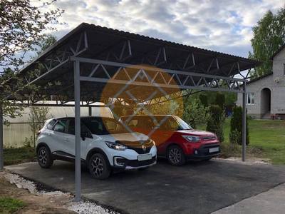 Металлический автомобильный навес